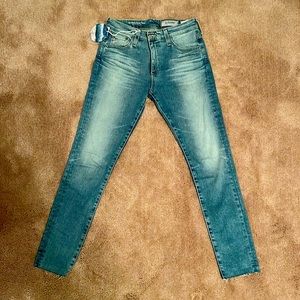 AG high rise skinny ankle jeans light wash